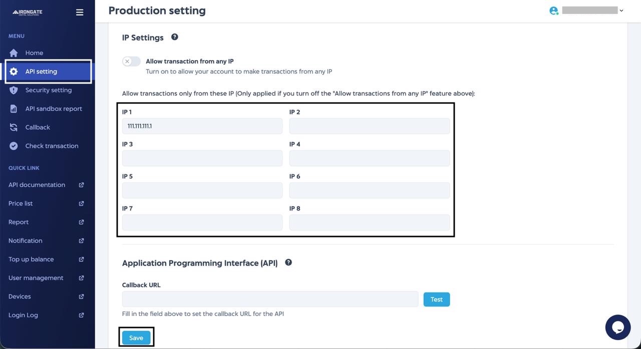 Whitelist IP